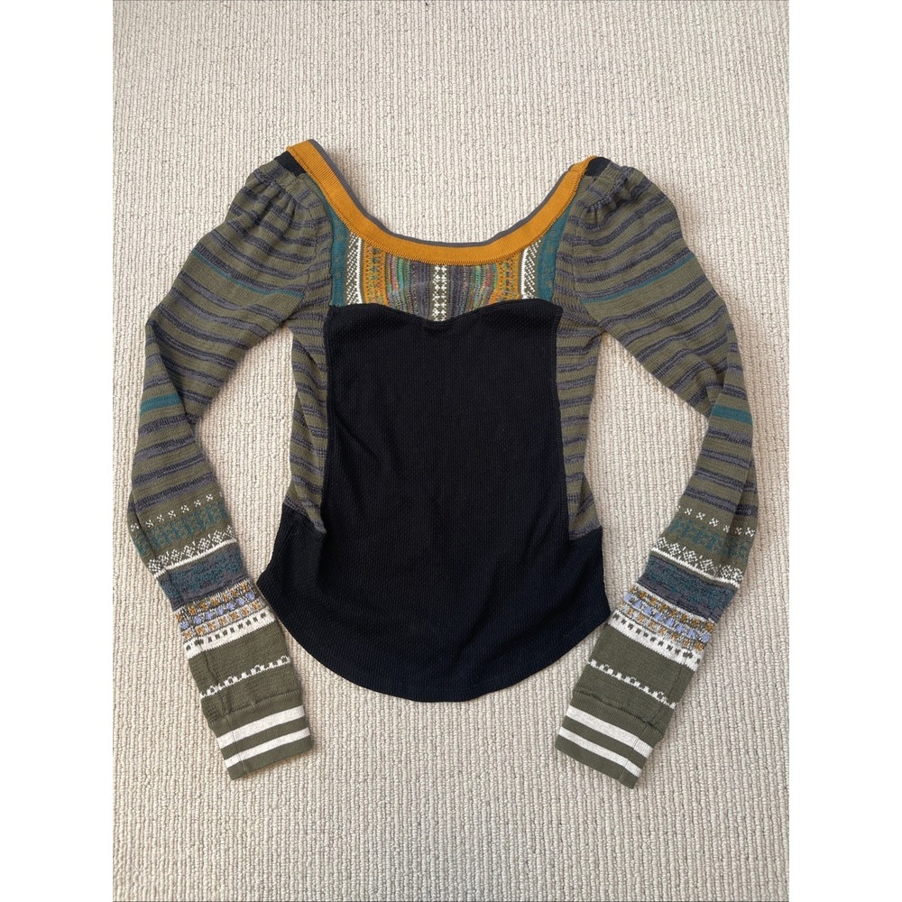 FREE PEOPLE Women's XS Sweet Gal Sweater Thermal Long Sleeve